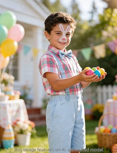 Image of A&J DESIGN Baby Boys Gentleman Suit, 2Pcs Outfit Shirt & Pants