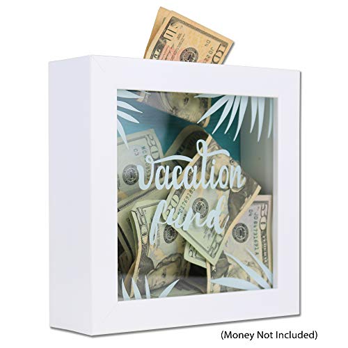 Lawrence Frames Vacation Fund Shadow Box, 8X8, White #TOP1