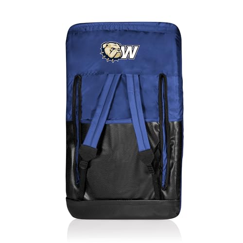 Image of PICNIC TIME NCAA Wingate University Bulldogs Ventura Reclining Stadium Seat with Back Support, Bleacher Seat, Beach Floor Chair, (Navy Blue)