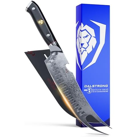 Dalstrong Pitmaster BBQ & Meat Knife - 8 inch - Shogun Series ELITE - Forked Tip & Bottle Opener - Japanese AUS-10V Super Steel Kitchen Knife - G10 Handle - Razor Sharp - w/Sheath Cover