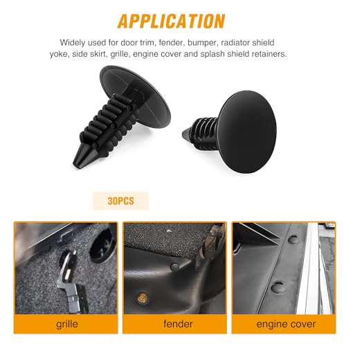 Image of GOOACC 120PCS Car Bumper Push Retainer Clips & Nylon Fasteners Rivet Kit 6mm 7.6mm 8mm 8.8mm 10mm Door Trim Panel Clips, 5PC Fastener Remover