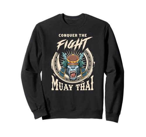 Muay Thai Conquer The Fight - Thai Boxing Samurai Gorilla Sudadera