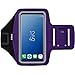 i2 Gear Cell Phone Armband Case for Running - Workout Phone Holder with Adjustable Arm Band and Reflective Border - Large Armband for iPhone X XS Galaxy S9, S8, S7, Edge, LG and Pixel 2, 3, Purple