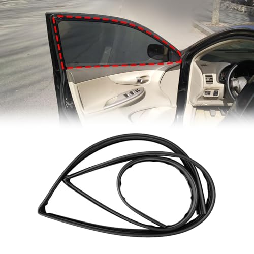 FZJDSD 68151-02050 Front Left Door Window Run Channel Seal Rubber Strip Compatible with Toyota Corolla S LE CE XRS Sport Sedan 4-Door 1.8L 2002-2008 Driver Side