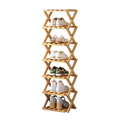 Étagère à chaussures étroite en bois meuble de rangement vertical - 2