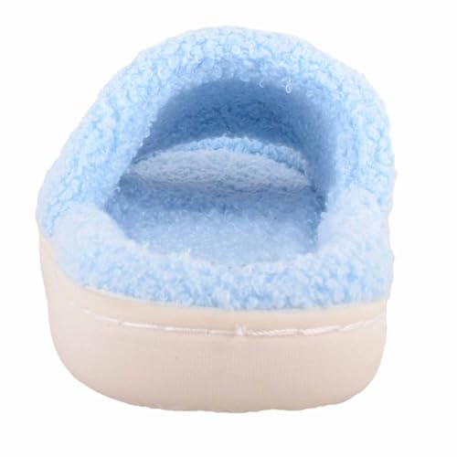 ABSOLUTE FOOTWEAR Womens Easy Slip On Peep Toe Open Back Slider Slipper with Flower Design - Blue - UK 3 / EU 36 - Image 3