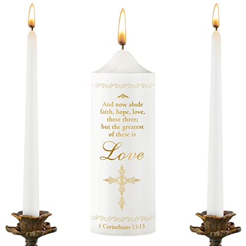 Frienda Unity Candles for Wedding Ceremony Set Wedding Unity Taper Candles Catholic Religious Ceremony Accessories(Charming Style)