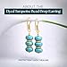 Gempires Lightweight Beaded Crytsal Earrings Turquoise Gemstone Dangle Jewelry Hypoallergenic Gold Plated Handmade Women Earrings