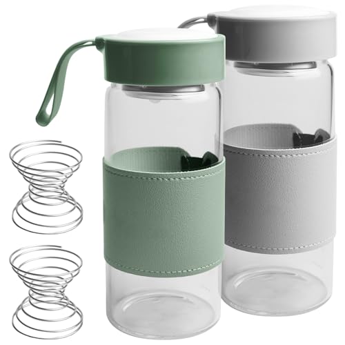 Juego de 2 vasos de 480 ml de proteína: batido de proteínas, vaso de agua portátil para entrenamiento con bola mezcladora, vaso de batido, sin BPA, a prueba de fugas, para proteínas, dieta y batidos