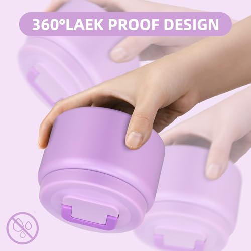 Image of JXXM 8 Oz Thermo Food Jar for Hot & Cold Food for Kids, Insulated Lunch Containers Hot Food Jar,Leak-Proof Vacuum Stainless Steel Wide Mouth Lunch Soup Thermo for School (Purple)