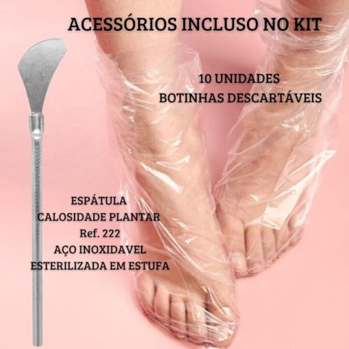Kit Spa Dos Pés Amaciante Removedor de Calosidades Calox Gel Com Espátula 222 e Botinhas