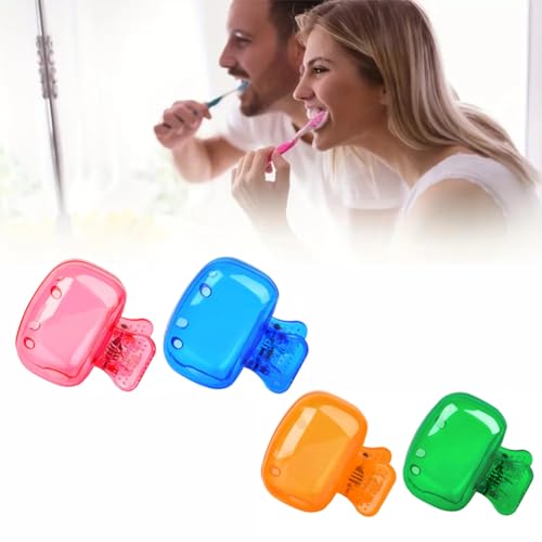 Pacote com 4 capas de escova de dentes de viagem, estojo protetor de escova de dentes com orifícios de ventilação, suporte de clipe de armazenamento de escova de dentes portátil para casa e em