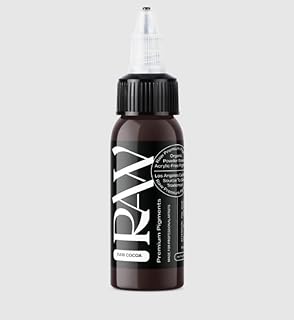 RAW Premium Pigments Tattoo Ink 1oz Bottle | Deep Warm Cocoa Brown | High Pigment Load | Vegan | Made in USA (Raw Cocoa)