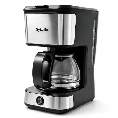 Sykaffe 5 Cup Coffee Maker, Compact Machine with Reusable Filter, Keep Warm