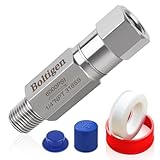 Boltigen 1/4 NPT In-line Ball Check Valve, Stainless Steel 316 One Way No Return Check Valve, High Pressure 6000PSI Spring Check Valve for Well, Pump, Tank, Backflow Prevention, Horizontal, Vertical