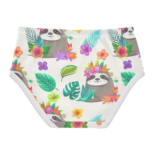 Cute Sloth Flower Colorful Panties Little Girl Toddler Underwear Floral Cotton Animal Briefs Kids Undies 2t2