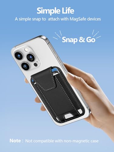 Image of Miroddi for MagSafe Wallet with Privacy Flap, Strongest Magnetic Card Holder for iPhone 17, iPhone 16 /15 /14 /13 /12 Series, Detachable Magnetic Phone Wallet, RFID Blocking, Fit 7 Cards, Black & Black