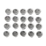 QuivyLivy 20 Stück Edelstahl-Mesh-Räucherpfeifen-Siebe, langlebig, rostbeständig, konkave Schalenfilter, 16 x 12 x 8 mm, silberfarben, für Grillzubehör