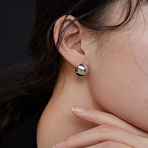 Boucles d'oreilles pour dames en argent rondes puces d'oreilles