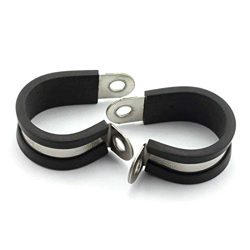 Hj Garden 6Pcs 1 Inch Rubber Cushioned Cable Clamp 304 Stainless Steel Hose Clamp /Metal Clamp/Tube Holder Fastener For Tube/Pipe Or Wire Cord Installation #TOP3