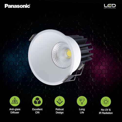 Image of Panasonic 18 Watt Deep Recessed COB Downlight, COB Ceilign Light for Home, 2 Years Warranty, Warm White