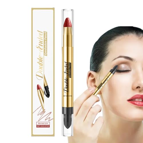 Lápiz de Sombras de Ojos - Accesorios De Maquillaje Resistente Al Agua De Doble Punta - Crayón De Sombra De Ojos En Forma De Lápiz,Para Mujeres, Niñas, Novia, Hermana, Amigas, Y Familia