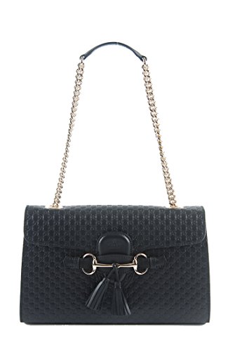 Gucci Women s Micro GG Guccissima Leather Emily Purse Handbag (Black)