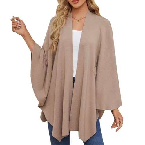 Elegant Shawl Wraps Soft Open Front Poncho Sweater, Shawl with Sleeves, Cape Poncho for Women, Shall for Dress3