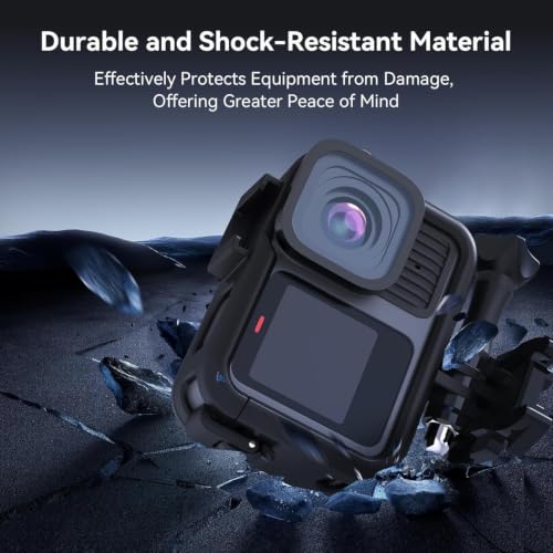 Image of Action Pro Protective Housing Case Compatible with GoPro Hero 13 Black, Plastic Protective Vlog Cage with 1 /4 inch Thread & Cold Shoe Mount, Quick Access for Tripod, Mic & LED Light