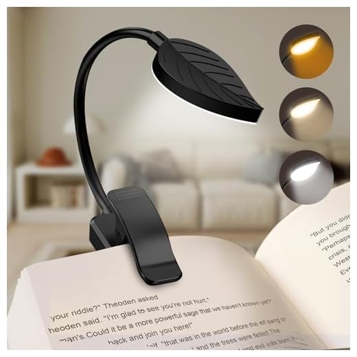 Rechargeable Book Lights for Reading at Night - Eye,3 Color Temperatures,3 Brightness Levels,Flexible Goose Neck Clip on Light,Reading Lights for Books in bed with Power Indicator Bookworms (Black)