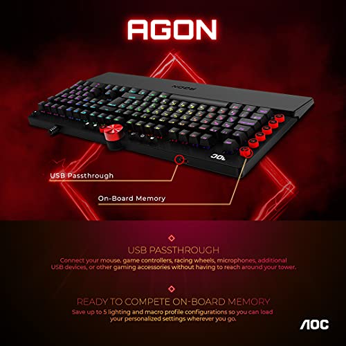 Agon Tournament-Grade Rgb Gaming Mechanical Keyboard, Cherry Mx Blue Switches, Nkro, Dedicated Macro & Multimedia Buttons, Light Fx Sync, G-Menu Software (Agk700) #TOP2