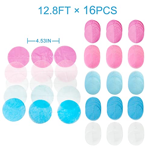 Image of 205 Ft Ombre Pink and Blue Party Decorations Big Circle Dot Backdrop Garland Tissue Paper Polka Dot Hanging Curtain Streamer for He or She Boy or Girl Party Birthday Wedding Party Supplies