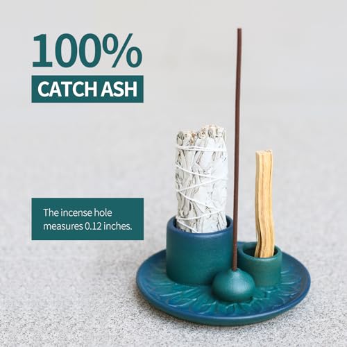 Palo-Santo-Sticks-Holder-Multi-Purpose-Handmade-Ceramic-Incense-Burner-for-Palo-Santo-Incense-Sticks-Sage-Holder-for-Burning-Ash-Catcher-Tray-for-Meditation-Yoga-Room-Blue Palo Santo Sticks Holder Multi Purpose Handmade Ceramic Incense Burner for Palo Santo Incense Sticks Sage Holder for Burning Ash Catcher Tray for Meditation Yoga Room Blue