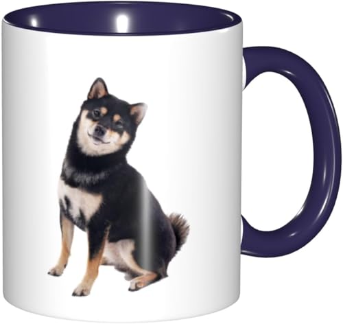 マグカップ 柴犬 黒柴 可愛い コーヒーコップ 330ml 陶器 食器 セラミック 耐熱カップ おしゃれ 北欧 お茶 牛乳 朝食マグ 電子レンジ対応 大容量 軽量 雑貨 ボックス付き 誕生日 プレゼント