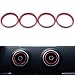 VIGORFLYRUN PARTS LTD 4Pcs Bague Décorative De Sortie d'air Anneau Autocollant pour Voiture, Climatisation, Bagues de Ventilation pour A3 S3 2013-2016 / Q2 2017 - Rouge