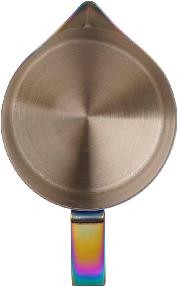 Milk Frothing Pitcher With Handle, 600ml Stainless Steel Steaming Pitcher, Espresso Milk Frother Cup For Coffee Cappuccino Latte Art, Multicolor