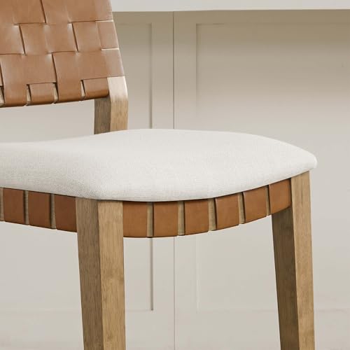 Butacos CHITA tejidos a mano, altura de barra (26 pulgadas), juego de 2 unidades, con respaldo, estructura de madera, para isla de cocina y bar en el hogar, color marrón silla miniatura 5