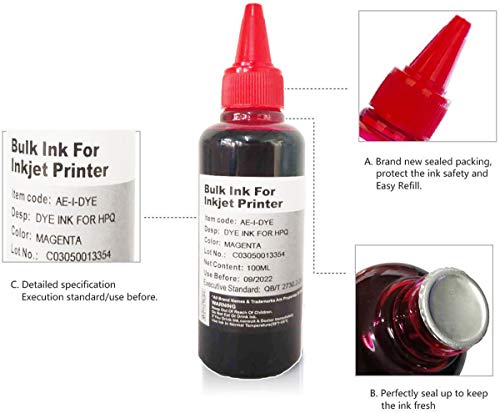 Ink+ Hp Refill Ink Kit 500Ml + Cleaner Kit 100Ml 950 951 932 933 60 61 952 902 901 62 63 21 22 920 940 934 564 Inkjet Printer Cartridges For Refillable Ink Cartridges #TOP6