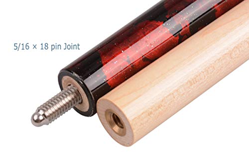 Ab Earth Ergonomic Design 13Mm Tip 58" Maple Pool Cue Stick Kit With Hard Case (Red, 21Oz) #TOP4
