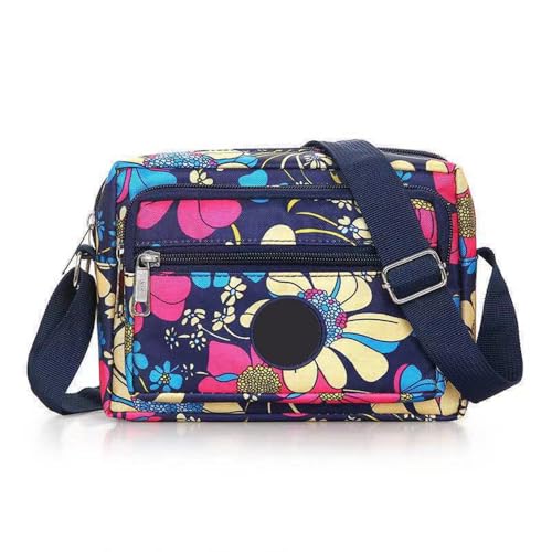 Nylon Printed Crossbody Purse Bags for Women Travel Pocketbooks Shoulder Bag Lightweight Messenger Bag Travelling Work