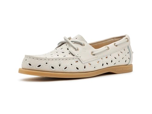 Sperry Womens A/O Embossed Perf Cream 7.5 M (B)