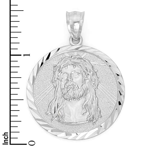 925 Sterling Silver Jesus Head Medallion Pendant4