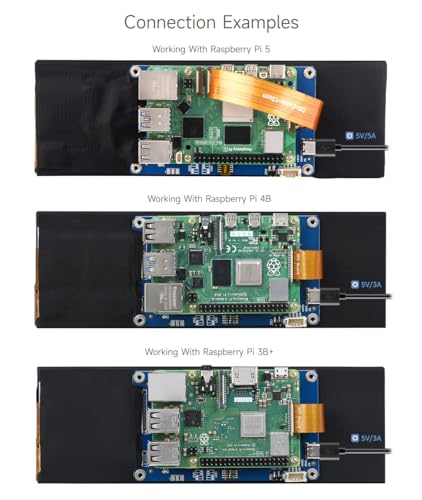 Image of waveshare 7.9inch Capacitive Touch Display Compatible with Raspberry Pi 5 /4B /3B+ /3A+ /CM3 /3+ /4 400x1280 Resolution IPS DSI Interface