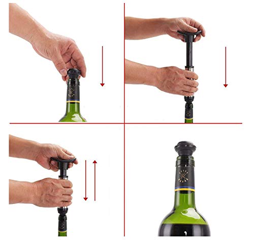 Kit Pompa Sottovuoto Per Vino Gimars: 15 Pezzi, Con 12 Tappi, Cavatappi E Versatore - Conserva Il Vino Fino A 10 Giorni