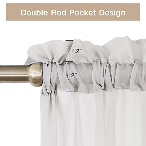 Anjee Chiffon Gray Sheer Curtains 84 Inches Long 2 Panels Semi-Transparent Chiffon Backdrop Curtain For Living Room Bedroom Party Wedding Decorations Rod Pocket Window Treatment Drapes,W52 X L84 Inch #TOP1