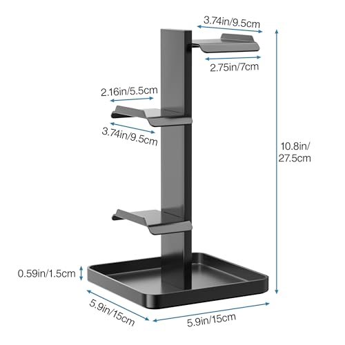 Josmimic Upgraded Headphone Stand & Controller Holder – Metal Headset Hanger with Bottom Storage for Headphones, Game Controllers of Switch, iPad, PS5/PS4, and Mobile Devices - Image 7