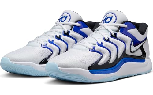 NIKE KD17 Basketball Shoes (FJ9487-100, White/Black/Game Royal/White) Size 72