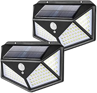 CAPTLIT Solar Lights Outdoor Garden, Solar Motion Sensor Security Lights 2200mAh 3 Modes 270º Wide Angle 100 LED Super Bright Solar Powered Wall Light IP65 Waterproof for Patio Pathway