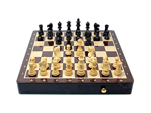 Set de Ajedrez House of Chess Galaxy Staunton: Piezas en Madera Ébano/Boj, Tablero de Madera Wenge de 15" x 15", con 2 Reinas, 4 Caballos y 2 Peones Adicionales miniatura 3