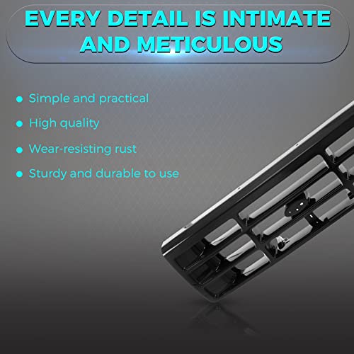 Titanium Plus Autoparts Replacement Parts Front Black Grille Grill Compatible For Ford Bronco F-150 F-250 F-350 Lobo 1992-1997 Pickup Fits F2Tz8200E Fo1200179 #TOP5